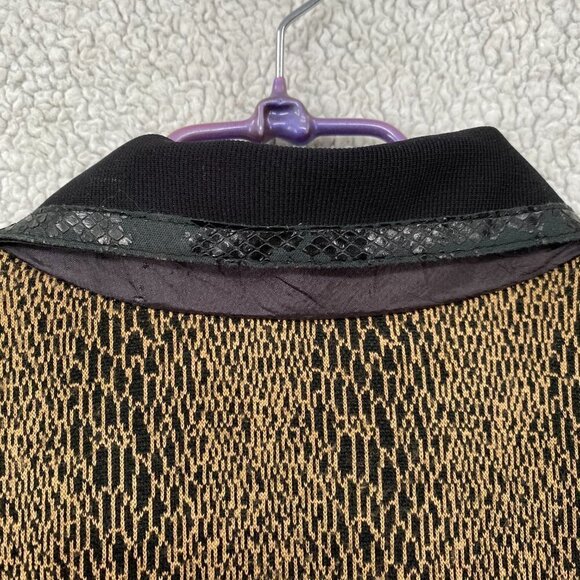 Michel Antoni Jacket Womens Size 22W Black and Tan Leopard Design Vintage - Picture 9 of 10